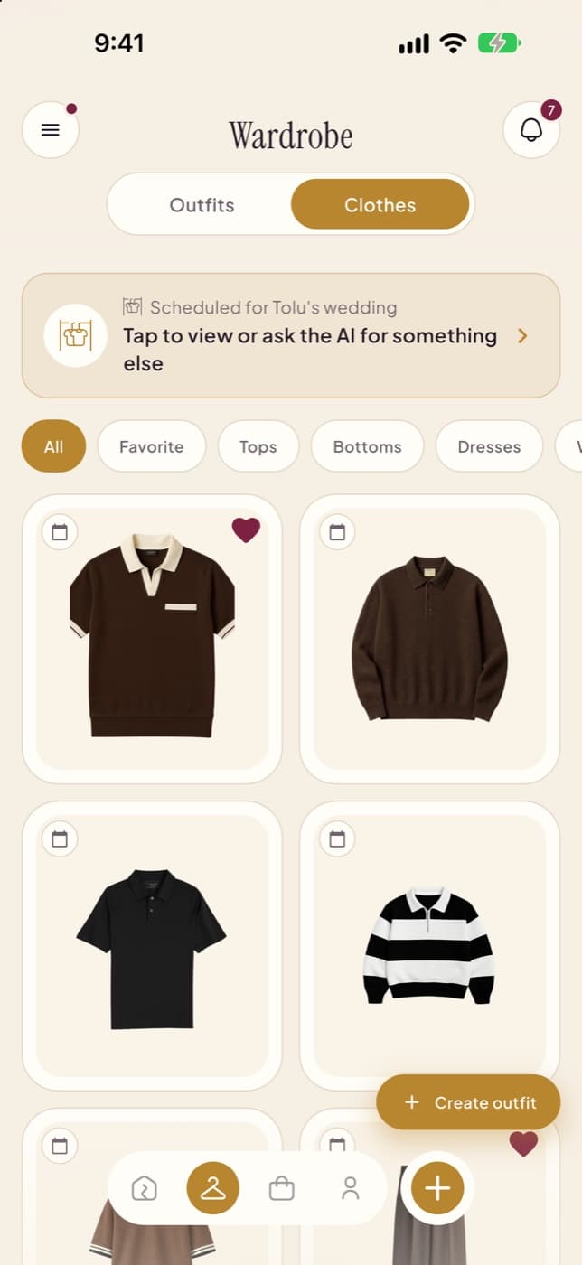 Peffet Clothes screen